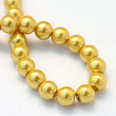 Baking Painted Pearlized Glass Pearl Round Bead Strands HY-Q003-10mm-31-1