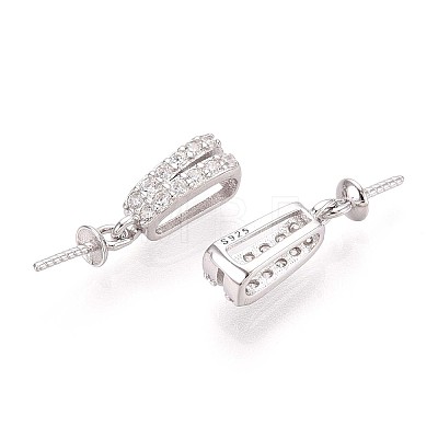 925 Sterling Silver Micro Pave Cubic Zirconia Pendant Bails STER-N016-92P-1