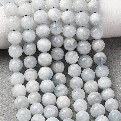 Natural Aquamarine Beads Strands G-R446-8mm-04-01-1