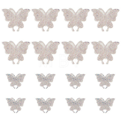 16Pcs 2 Style Butterfly Resin Rhinestone Stickers DIY-CP0008-77-1