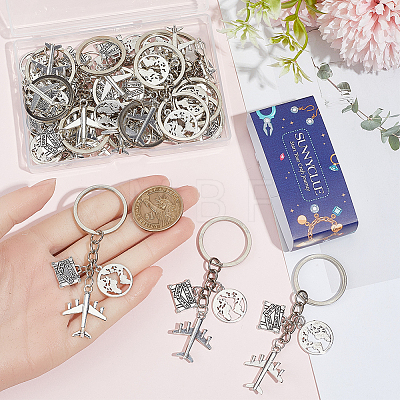 20Pcs Airplane Alloy Keychains KEYC-SC00030-1