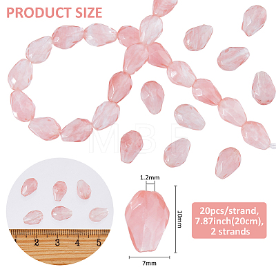 2 Strands Cherry Quartz Glass Beads Strands G-FH0002-40-1