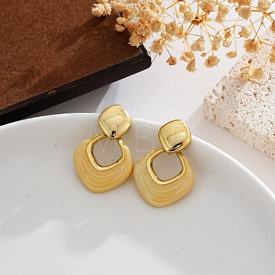 Alloy & Enamel Stud Earrings WG93313-01-1