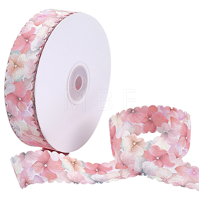 1Roll Single Face Printed Polyester Satin Ribbon SRIB-CY0001-47B-1