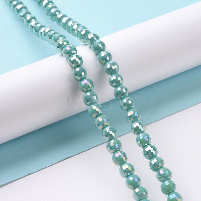 Electroplate Opaque Solid Color Glass Beads Strands GLAA-E036-10A-1