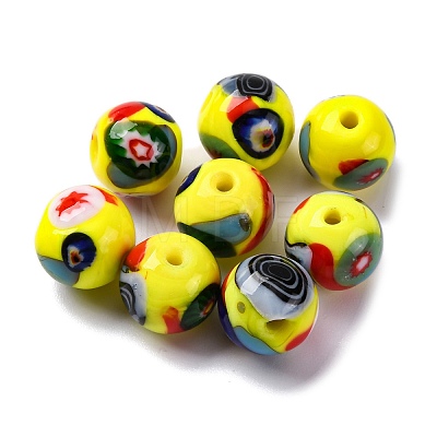 Handmade Millefiori Lampwork Beads LAMP-R003-02B-03-1
