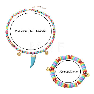 Stretch Bracelets and Pendant Necklace Jewelry Sets SJEW-SZ0001-001-1