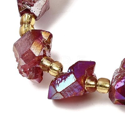 Electroplated Raw Rough Natural Amethyst Beads Strands G-Z131-J02-12-1