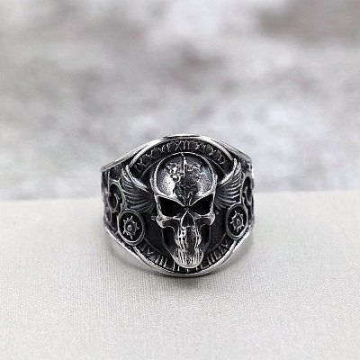 Retro 304 Stainless Steel Finger Rings for Men WG16CDF-01-1