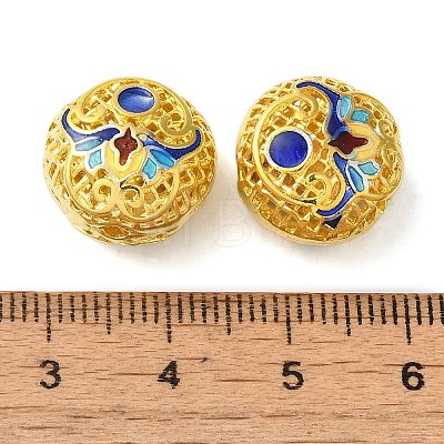 Rack Plating Brass Enamel Beads KK-P276-44G-1