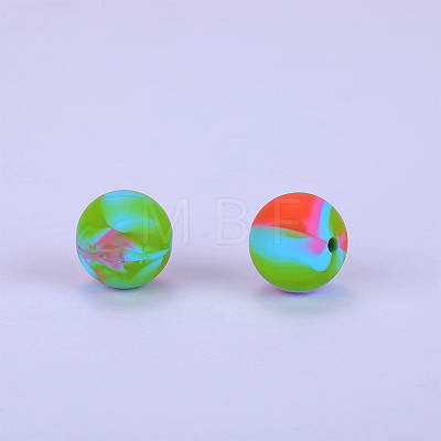 Printed Round Silicone Focal Beads SI-JX0056A-75-1