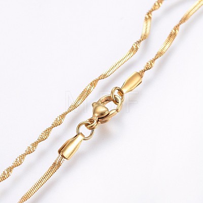 304 Stainless Steel Singapore Chain Necklaces NJEW-O102-32G-1