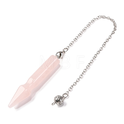 Natural Rose Quartz Pointed Dowsing Pendulums G-Q184-04C-P-1