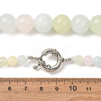 Dyed Round Natural Green Jade Graduated Beaded Necklaces GG-CBAA808-05P-D-1