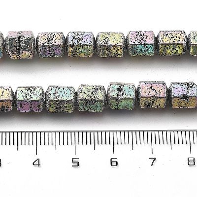 Electroplated Natural Lava Rock Beads Strands G-A251-A01-01F-1