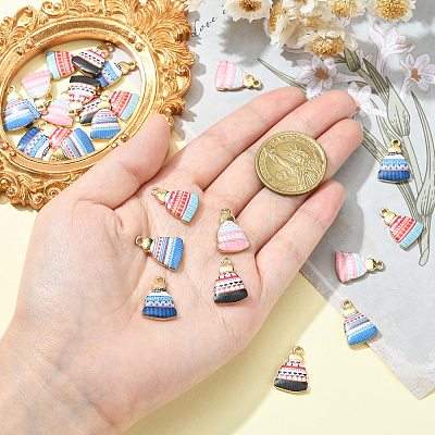 25Pcs 5 Styles Printed Alloy Pendants PALLOY-CJ0002-50-1