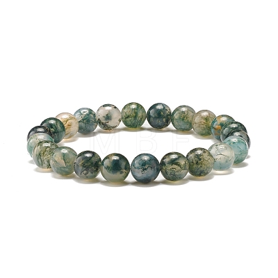 8MM Natural Mixed Stone Round Beads Strerch Bracelets Set for Men Women BJEW-JB07409-1