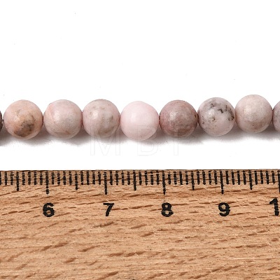 Natural Pink Zebra Jasper Beads Strands G-P231-01-6mm-1