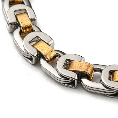 Two Tone 304 Stainless Steel Link Chain Bracelet BJEW-B078-29GP-1
