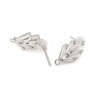 Brass Stud Earring Findings ZIRC-L096-16P-1