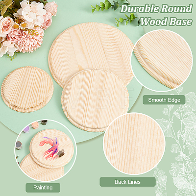   3Pcs 3 Styles Unfinished Wooden Display Bases for Action Figure WOOD-PH0002-90-1