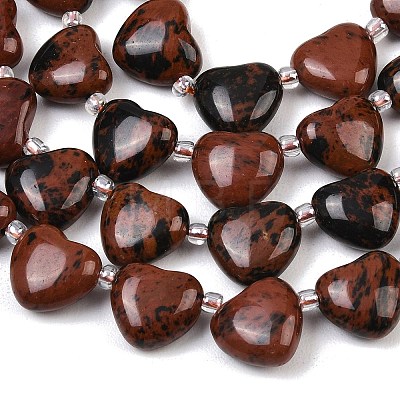 Natural Mahogany Obsidian Beads Strands G-NH0069-A09-1