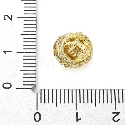 Brass Micro Pave Cubic Zirconia Beads KK-Z095-04G-02-1