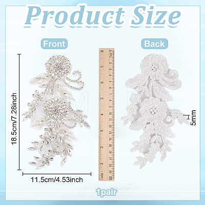 1Pair Flower Beading Cloth Embroidery Ornaments Accessories DIY-FG0010-47A-1