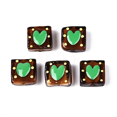 Handmade Spray Painted Lampwork Beads LAMP-N035-02B-1