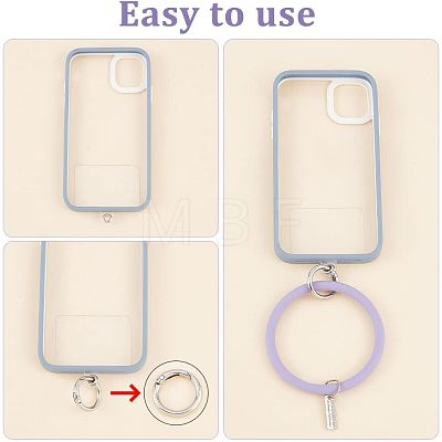 8Pcs 4 Colors Silicone Loop Phone Lanyard KEYC-CA0001-24-1