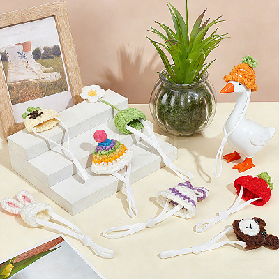 8Pcs 8 Styles Polyester Doll Hat DIY-SC0033-54B-1