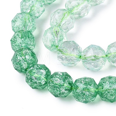 Crackle Transparent Glass Beads Strands GLAA-Q108-02A-05-1