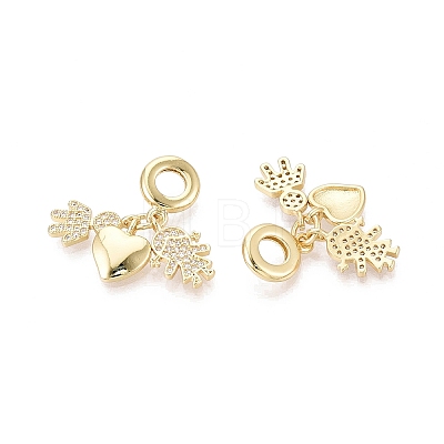 Brass Micro Pave Clear Cubic Zirconia European Dangle Charms KK-N287-33A-G-1