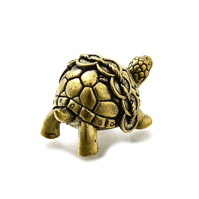 Brass Tortoise Figurine Statue for Living Room Table Home Decoration DJEW-Q008-02B-AB-1