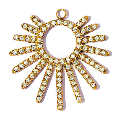 304 Stainless Steel with Rhinestone Pendants RB-OY001-43G-01-1