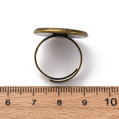 Brass Adjustable Ring Blank Base Cabochon Setting Components X-KK-O003-05AB-NF-1