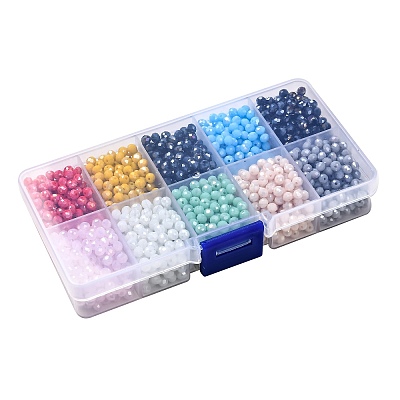 10 Colors Electroplate Glass Beads EGLA-X0006-01E-4mm-1