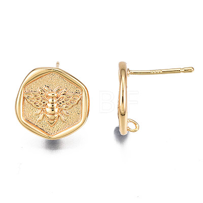 Brass Stud Earring Findings X-KK-T038-462G-1