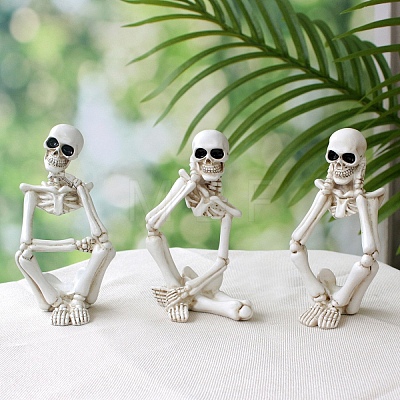 Halloween Theme Resin Skeleton Display Decorations PW-WG47124-02-1