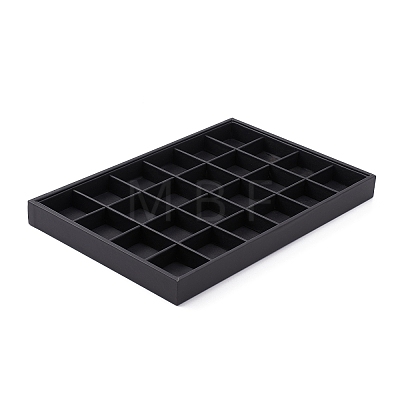 Stackable Wood Display Trays Covered By Black Leatherette PCT107-1