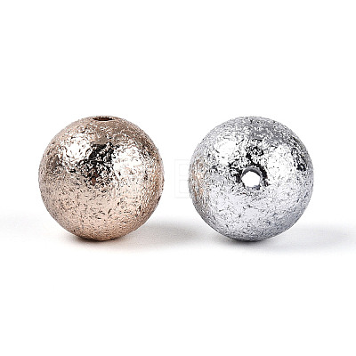 Textured Plating Opaque Acrylic Beads X-PACR-T019-02M-1