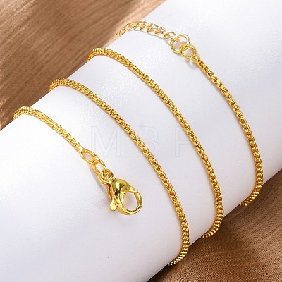 Brass Box Chains Necklaces for Women NJEW-D302-08G-1