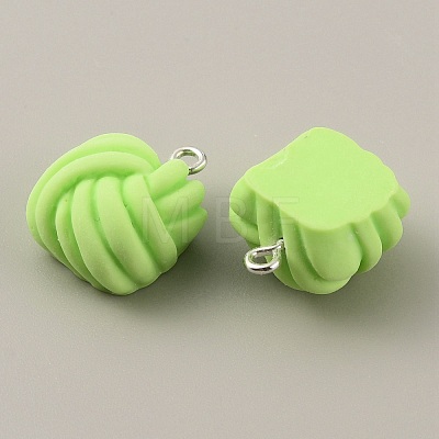 Opaque Resin Pendants RESI-WH0029-24P-03-1