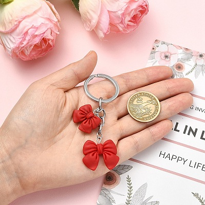 Resin Bowknot Pendant Keychains KEYC-YW00276-1
