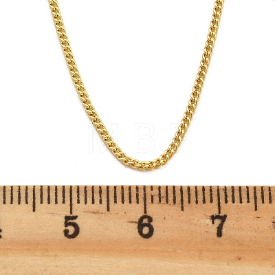 Brass Curb Chain Necklaces for Women NJEW-D302-50G-1