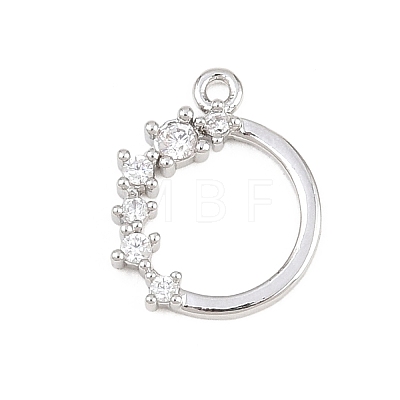 Brass Micro Pave Clear Cubic Zirconia Pendants KK-D225-14P-02-1
