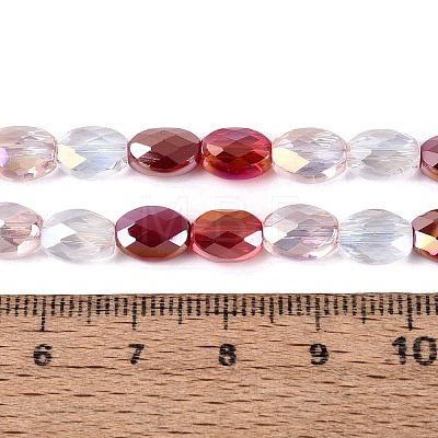 Electroplate Imitation Jade & Opaque & Transparent Glass Beads Strands EGLA-Q135-6x8MM-01A-1