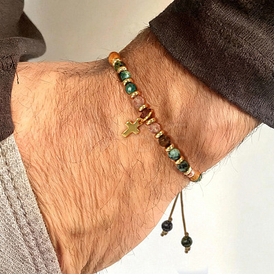 Valentine's Day Brass Cross Charm Bracelets KZ7256-16-1
