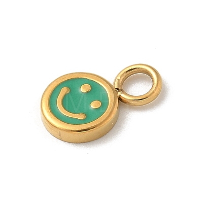 Ion Plating(IP) 304 Stainless Steel Enamel Charms STAS-G351-03G-02-1