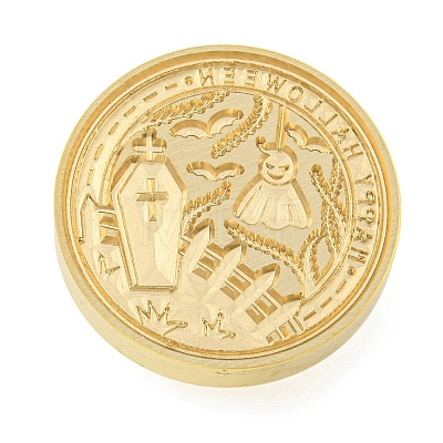 Halloween Series Wax Seal Brass Stamp Heads AJEW-M039-01G-1